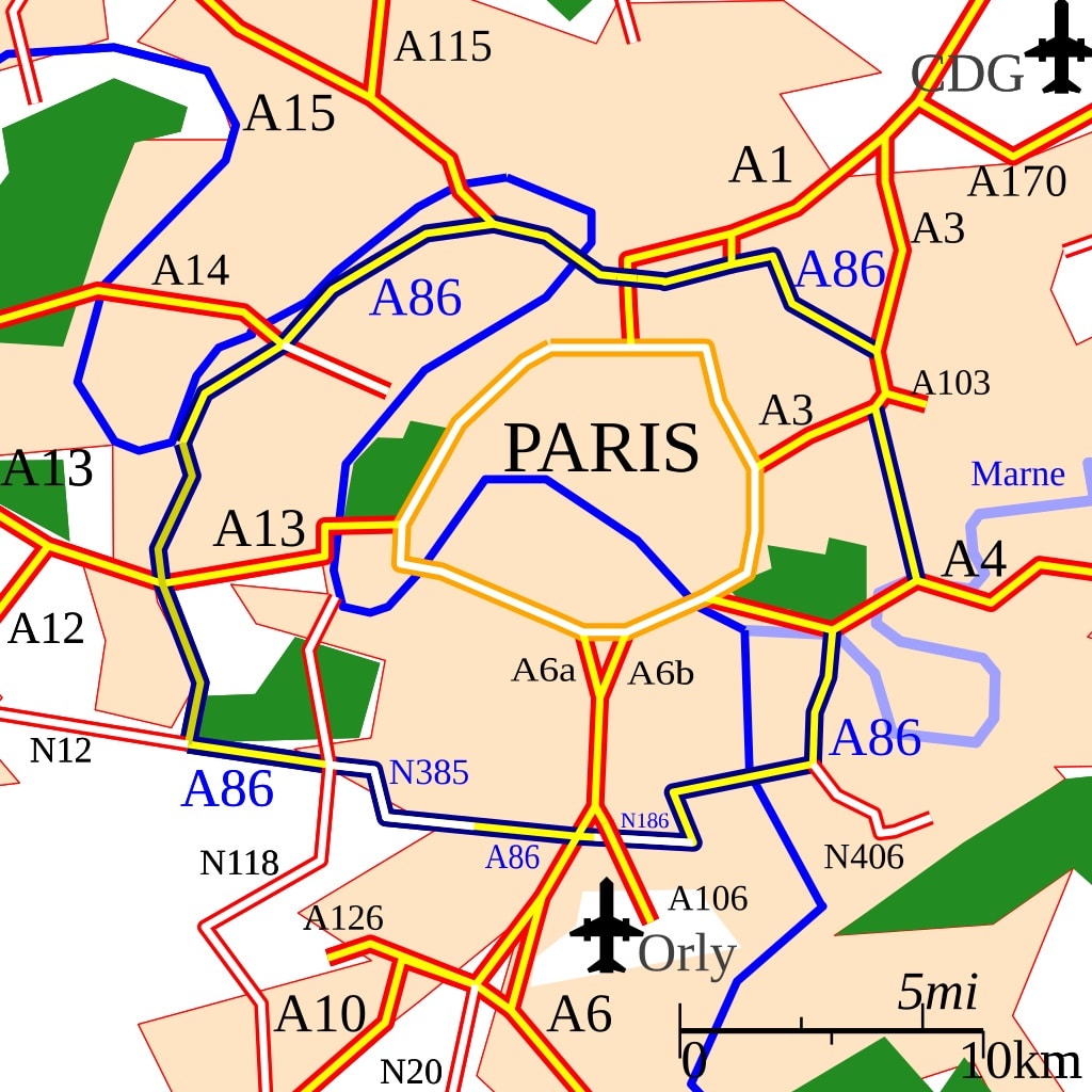 Motor-ways-to-enter-paris